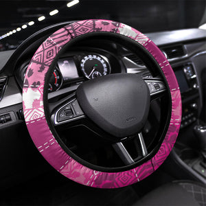 African American Quilt Inspired Steering Wheel Cover Wild Animal Skin African Pink Tribal Elements