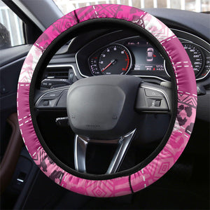 African American Quilt Inspired Steering Wheel Cover Wild Animal Skin African Pink Tribal Elements