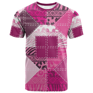 African American Quilt Inspired T shirt Wild Animal Skin African Pink Tribal Elements
