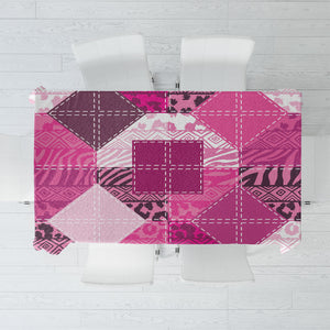 African American Quilt Inspired Tablecloth Wild Animal Skin African Pink Tribal Elements