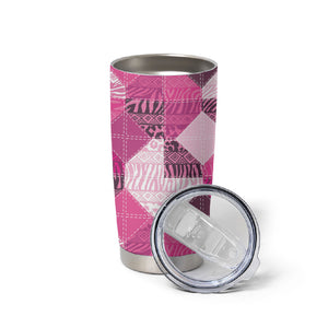 African American Quilt Inspired Tumbler Cup Wild Animal Skin African Pink Tribal Elements