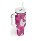 African American Quilt Inspired Tumbler With Handle Wild Animal Skin African Pink Tribal Elements