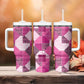 African American Quilt Inspired Tumbler With Handle Wild Animal Skin African Pink Tribal Elements