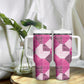 African American Quilt Inspired Tumbler With Handle Wild Animal Skin African Pink Tribal Elements