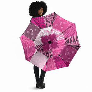 African American Quilt Inspired Umbrella Wild Animal Skin African Pink Tribal Elements