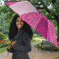 African American Quilt Inspired Umbrella Wild Animal Skin African Pink Tribal Elements