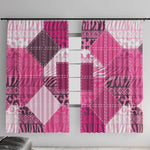 African American Quilt Inspired Window Curtain Wild Animal Skin African Pink Tribal Elements