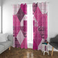 African American Quilt Inspired Window Curtain Wild Animal Skin African Pink Tribal Elements
