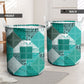 African American Quilt Inspired Laundry Basket Wild Animal Skin African Turquoise Tribal Elements