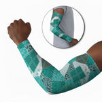 African American Quilt Inspired Arm Sleeves Wild Animal Skin African Turquoise Tribal Elements