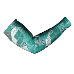 African American Quilt Inspired Arm Sleeves Wild Animal Skin African Turquoise Tribal Elements