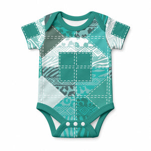 African American Quilt Inspired Baby Onesie Wild Animal Skin African Turquoise Tribal Elements