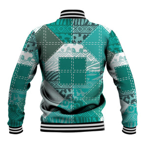 African American Quilt Inspired Baseball Jacket Wild Animal Skin African Turquoise Tribal Elements