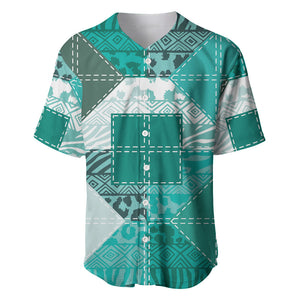 African American Quilt Inspired Baseball Jersey Wild Animal Skin African Turquoise Tribal Elements