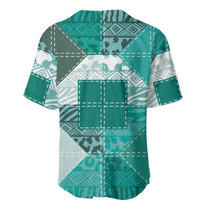 African American Quilt Inspired Baseball Jersey Wild Animal Skin African Turquoise Tribal Elements