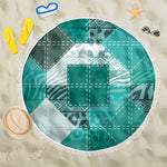 African American Quilt Inspired Beach Blanket Wild Animal Skin African Turquoise Tribal Elements