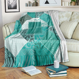 African American Quilt Inspired Blanket Wild Animal Skin African Turquoise Tribal Elements