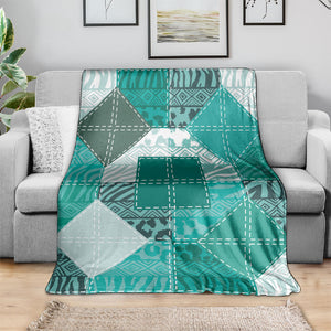 African American Quilt Inspired Blanket Wild Animal Skin African Turquoise Tribal Elements