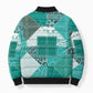 African American Quilt Inspired Bomber Puffer Jacket Wild Animal Skin African Turquoise Tribal Elements