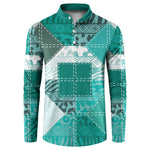 African American Quilt Inspired Button Sweatshirt Wild Animal Skin African Turquoise Tribal Elements
