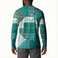 African American Quilt Inspired Button Sweatshirt Wild Animal Skin African Turquoise Tribal Elements