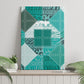 African American Quilt Inspired Canvas Wall Art Wild Animal Skin African Turquoise Tribal Elements