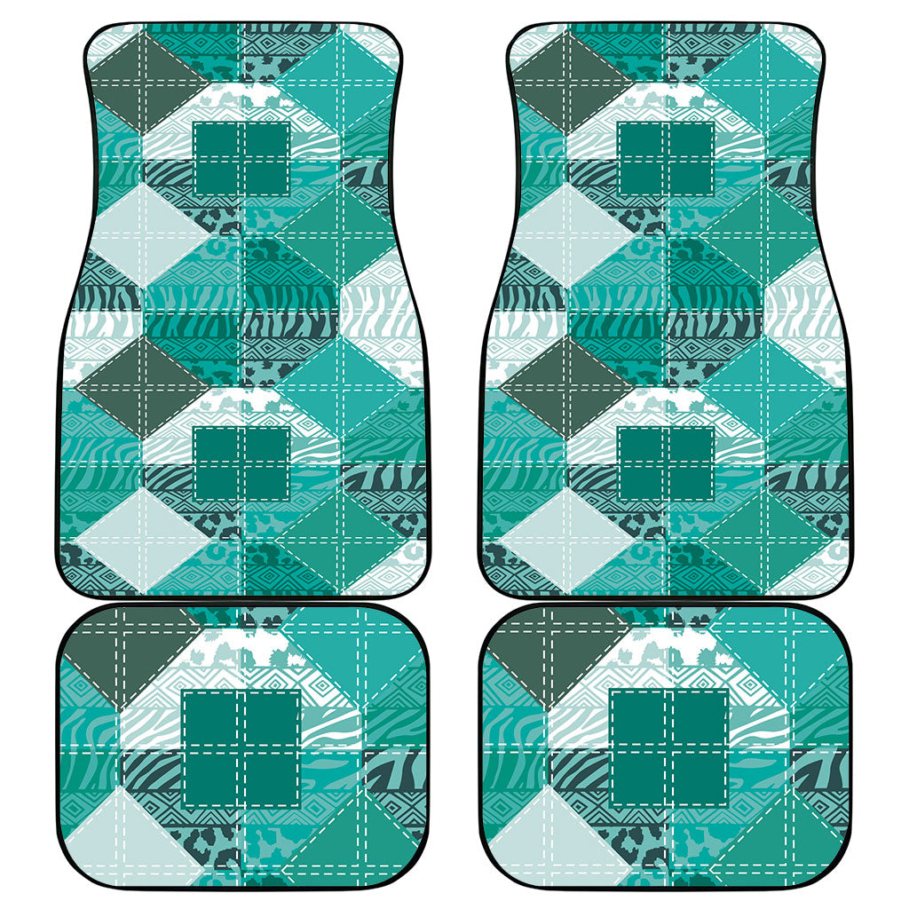 African American Quilt Inspired Car Mats Wild Animal Skin African Turquoise Tribal Elements