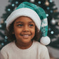 African American Quilt Inspired Christmas Santa Hat Wild Animal Skin African Turquoise Tribal Elements