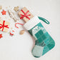 African American Quilt Inspired Christmas Stocking Wild Animal Skin African Turquoise Tribal Elements