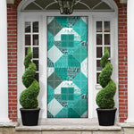 African American Quilt Inspired Door Cover Wild Animal Skin African Turquoise Tribal Elements