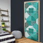 African American Quilt Inspired Door Cover Wild Animal Skin African Turquoise Tribal Elements
