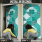 African American Quilt Inspired Door Cover Wild Animal Skin African Turquoise Tribal Elements