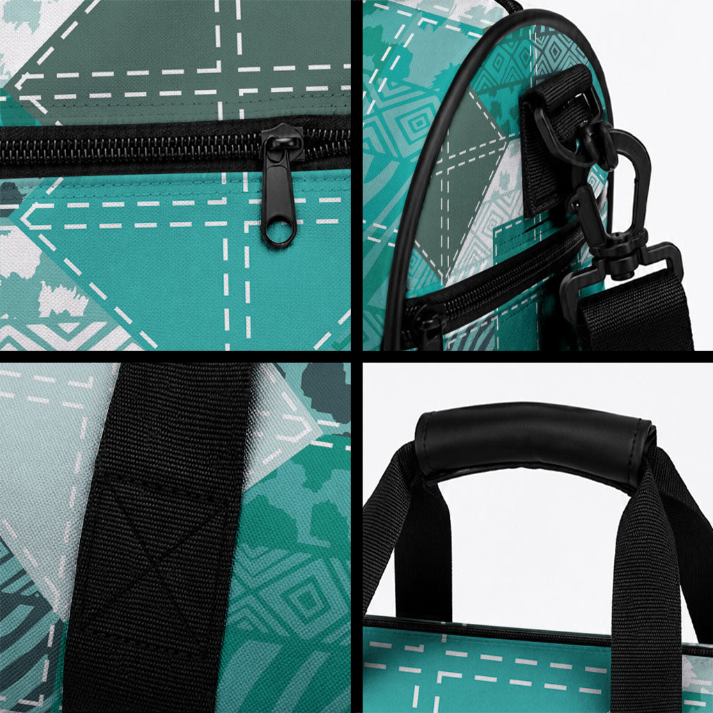 African American Quilt Inspired Duffle Bag Wild Animal Skin African Turquoise Tribal Elements