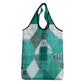 African American Quilt Inspired Grocery Bag Wild Animal Skin African Turquoise Tribal Elements