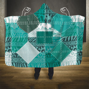 African American Quilt Inspired Hooded Blanket Wild Animal Skin African Turquoise Tribal Elements