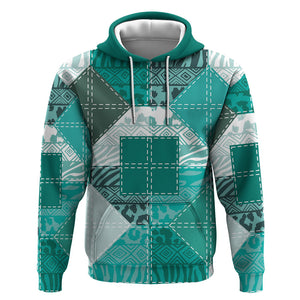 African American Quilt Inspired Hoodie Wild Animal Skin African Turquoise Tribal Elements