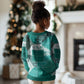 African American Quilt Inspired Kid Ugly Christmas Sweater Wild Animal Skin African Turquoise Tribal Elements