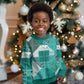 African American Quilt Inspired Kid Ugly Christmas Sweater Wild Animal Skin African Turquoise Tribal Elements