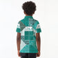 African American Quilt Inspired Kid Polo Shirt Wild Animal Skin African Turquoise Tribal Elements