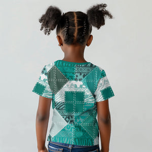 African American Quilt Inspired Kid T shirt Wild Animal Skin African Turquoise Tribal Elements