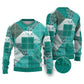 African American Quilt Inspired Ugly Christmas Sweater Wild Animal Skin African Turquoise Tribal Elements