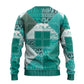African American Quilt Inspired Ugly Christmas Sweater Wild Animal Skin African Turquoise Tribal Elements