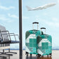 African American Quilt Inspired Luggage Cover Wild Animal Skin African Turquoise Tribal Elements