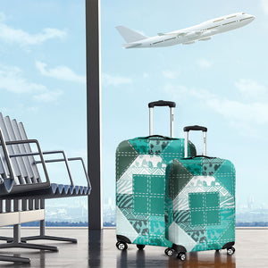 African American Quilt Inspired Luggage Cover Wild Animal Skin African Turquoise Tribal Elements