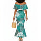 African American Quilt Inspired Mermaid Dress Wild Animal Skin African Turquoise Tribal Elements