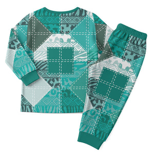 African American Quilt Inspired Christmas Pajama Set Wild Animal Skin African Turquoise Tribal Elements
