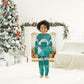 African American Quilt Inspired Christmas Pajama Set Wild Animal Skin African Turquoise Tribal Elements
