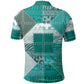 African American Quilt Inspired Polo Shirt Wild Animal Skin African Turquoise Tribal Elements