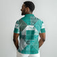 African American Quilt Inspired Polo Shirt Wild Animal Skin African Turquoise Tribal Elements