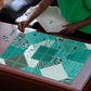 African American Quilt Inspired Puzzle Wild Animal Skin African Turquoise Tribal Elements
